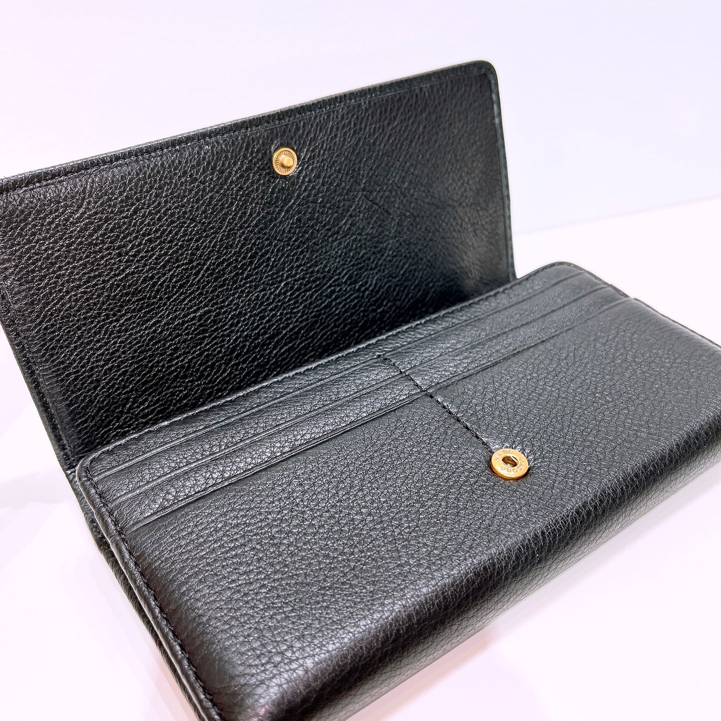 Marc Jacobs Black Leather Continental Flap Wallet