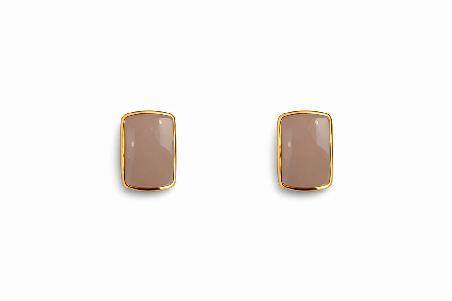 Wrapped edge rectangular earrings