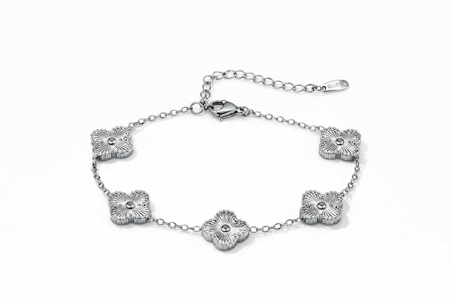 Inlaid clover bracelet