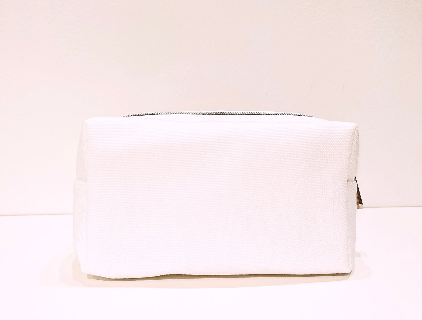 Miss Dior Logo Embroidered White Makeup Bag