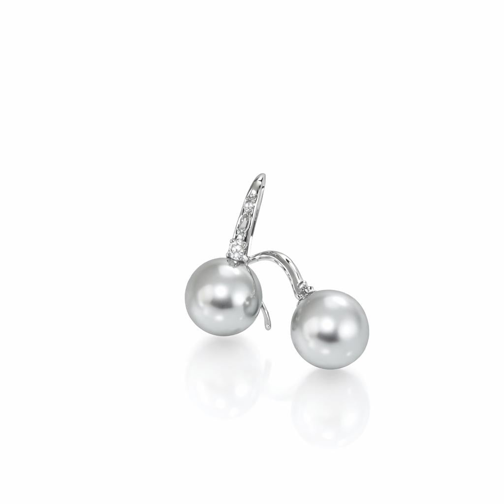 Tahitian Grey Pearl Cherry Drop Earrings
