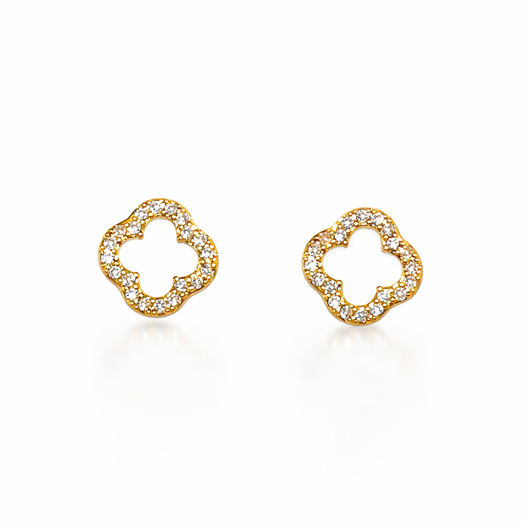 Gold inlaid diamond Earrings