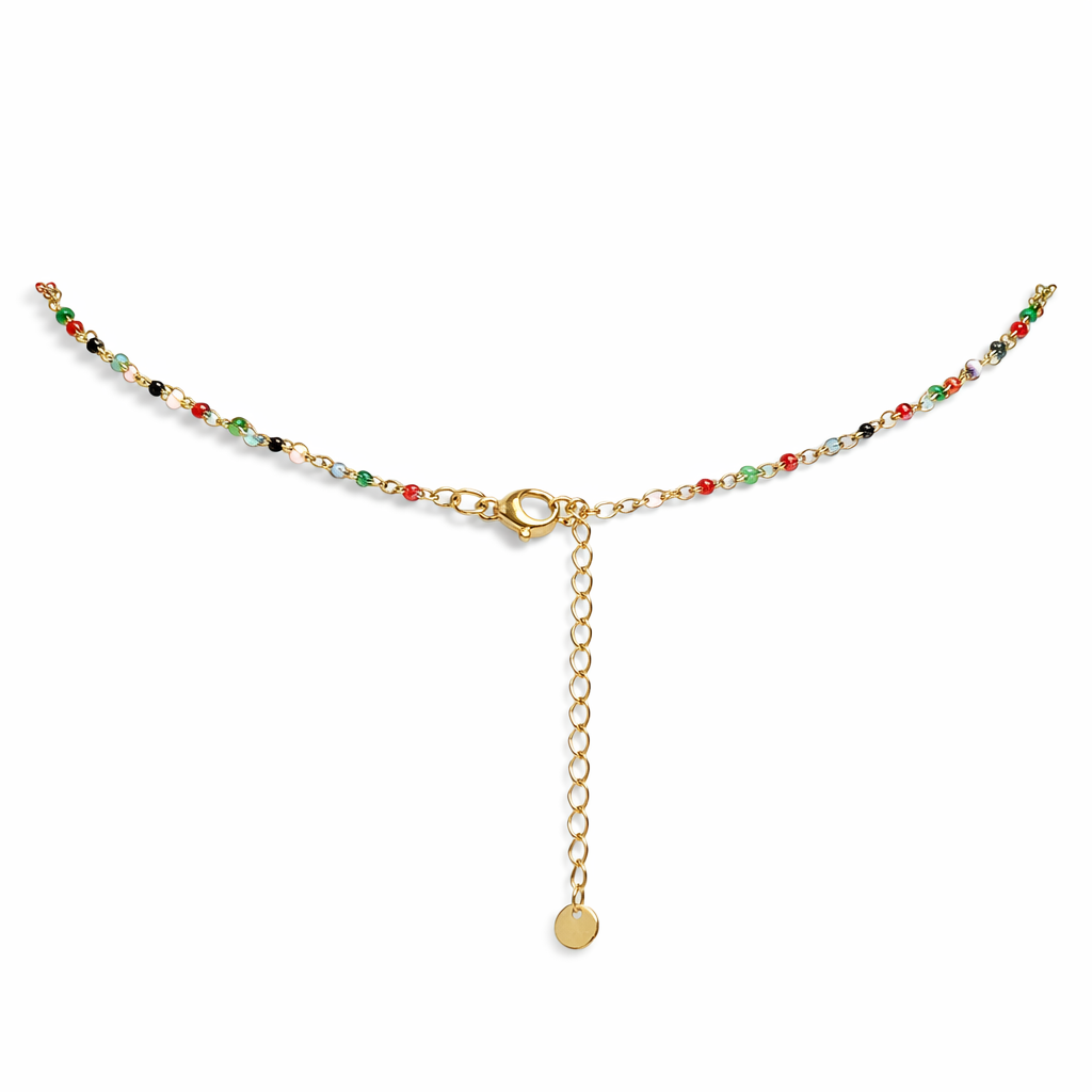 Gold double-layer rose pendant necklace