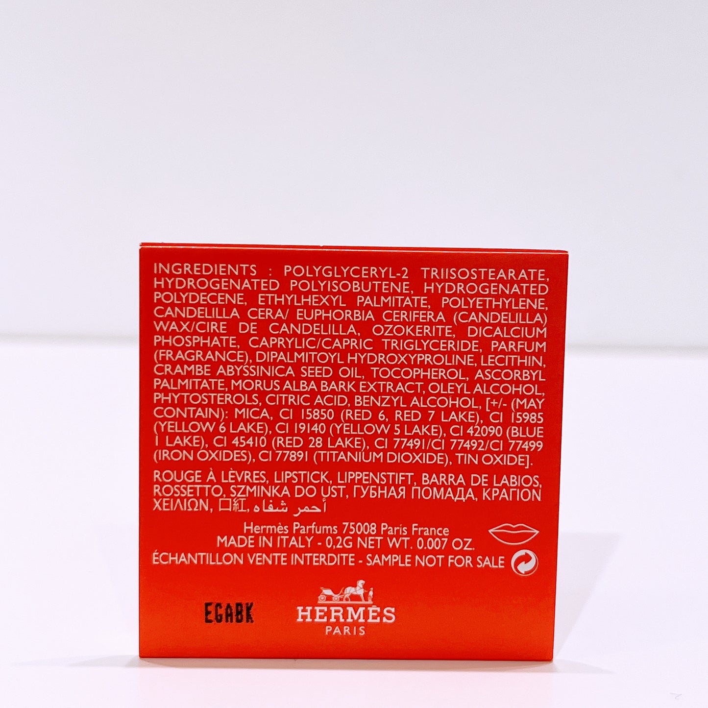 ROUGE HERMES Satin /Matte Lipstick Sample 0.2g
