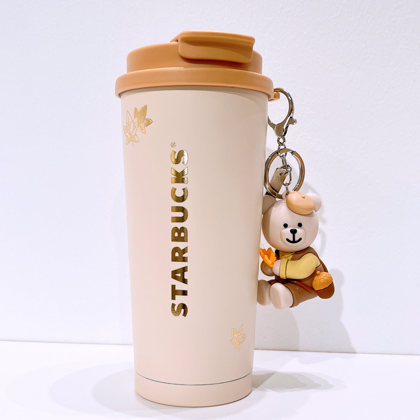 Starbucks Autumn Milk Tea 16oz SS Double Drink Tumbler With Keychain