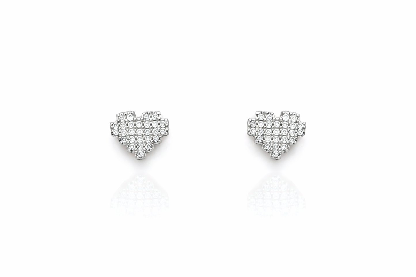 Pixel Heart Diamond Earrings