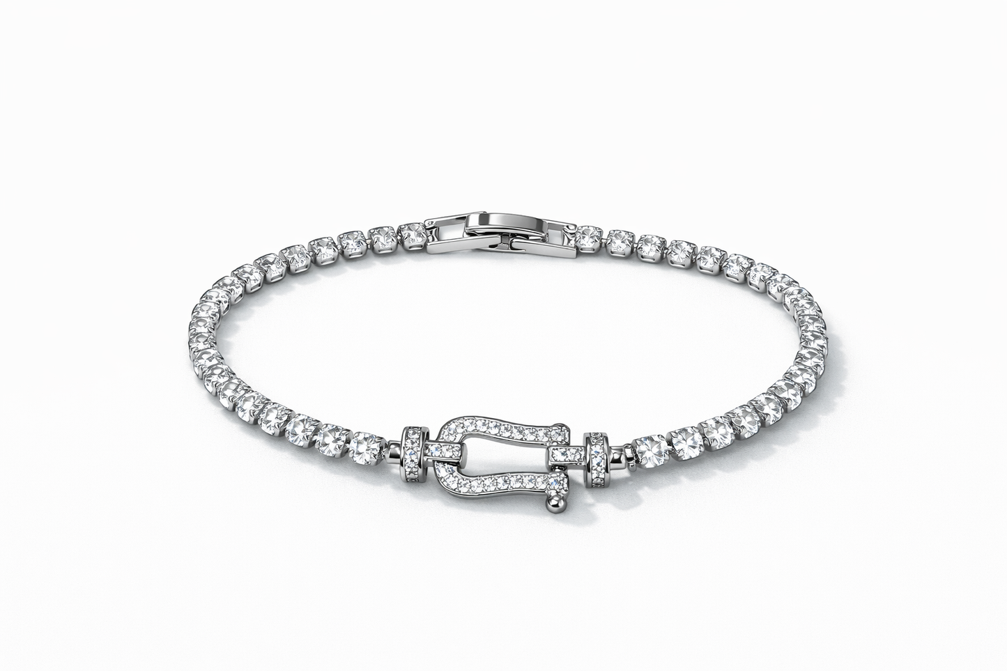 Diamond-inlaid horseshoe buckle bracelet