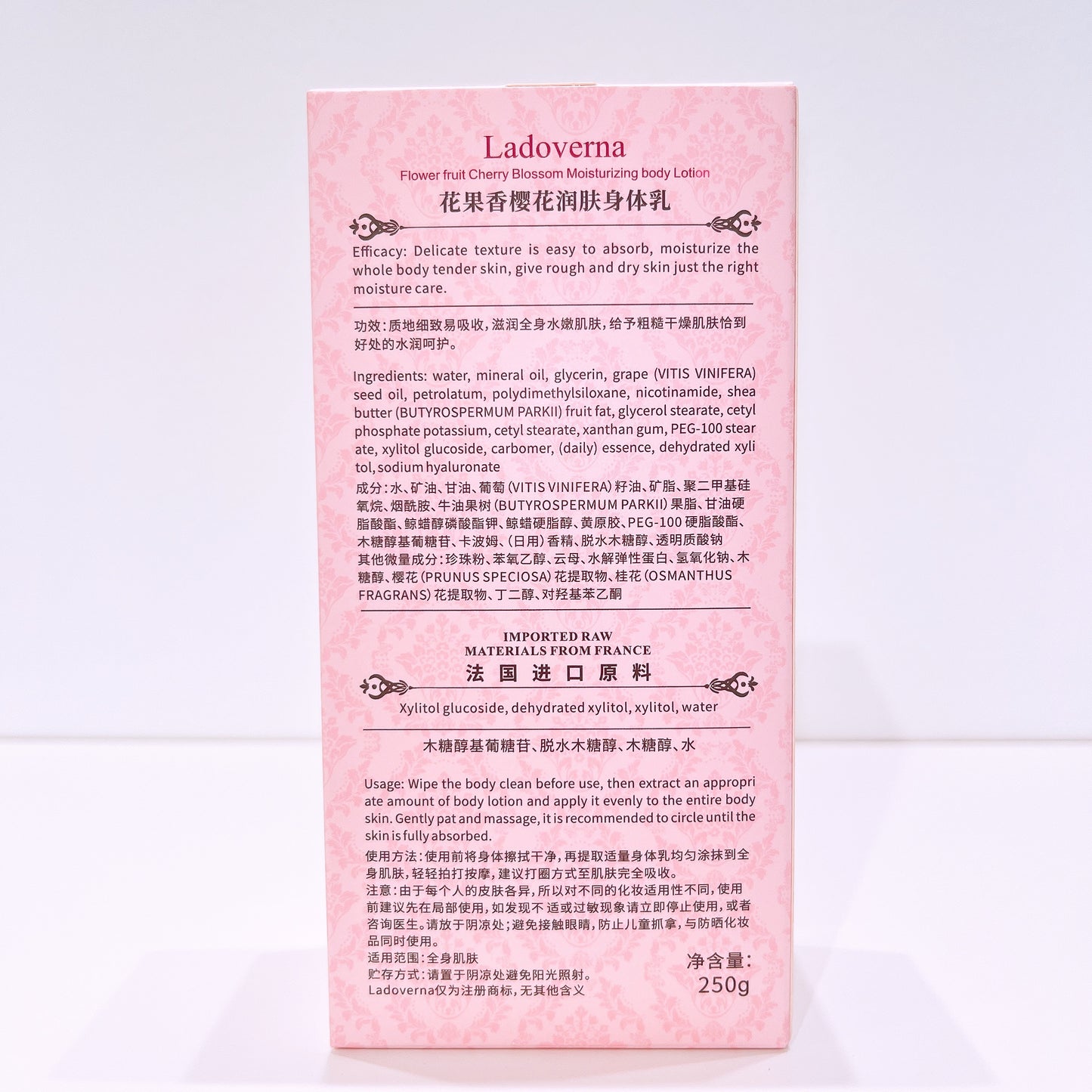 Ladoverna Flower Fruit Cherry Blossom Moisturizing Body Lotion 250g