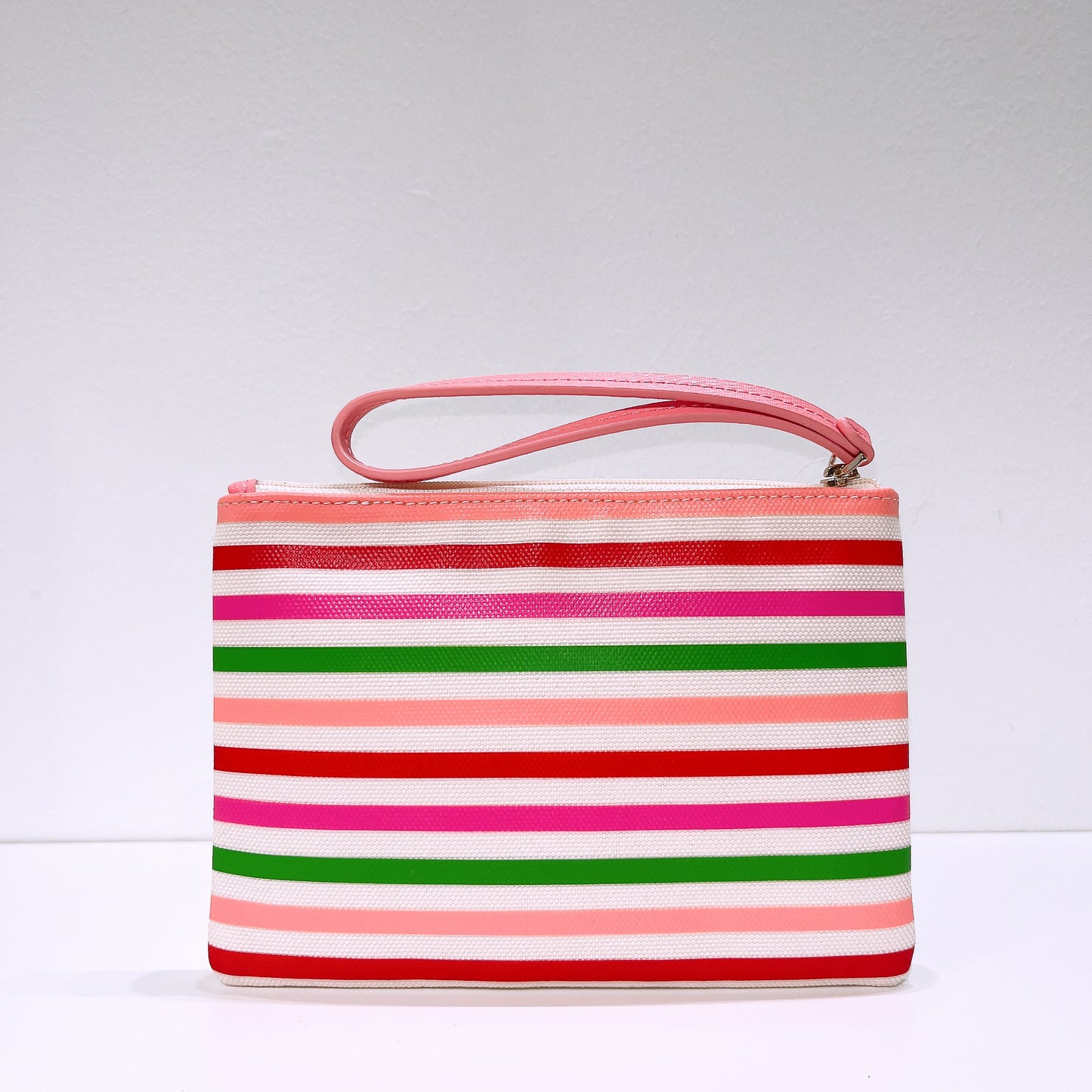 Kate Spade Rainbow striped canvas Large Pouch Wristlet