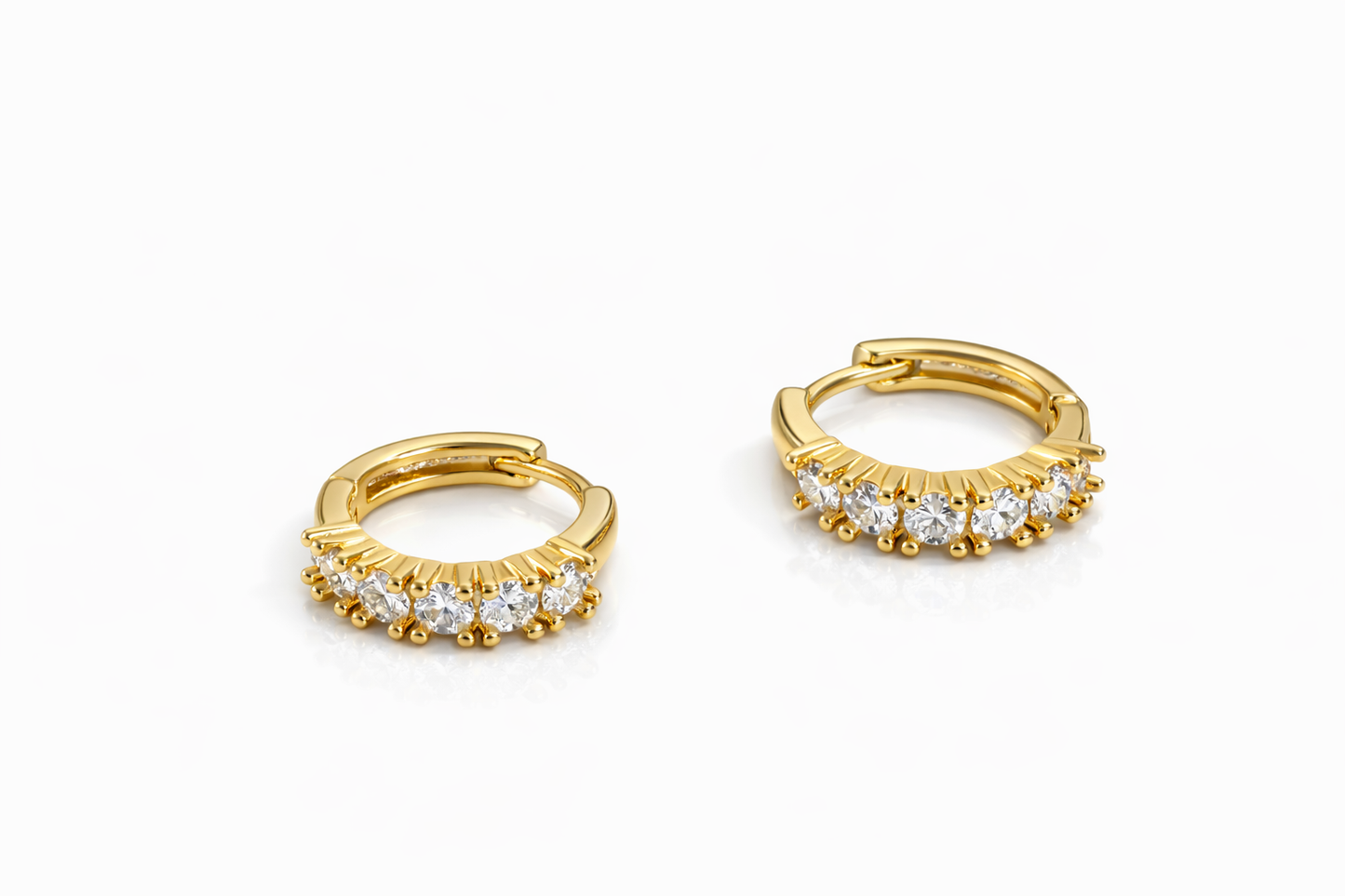 Cubic zirconium oxide Huggie Hoop earrings