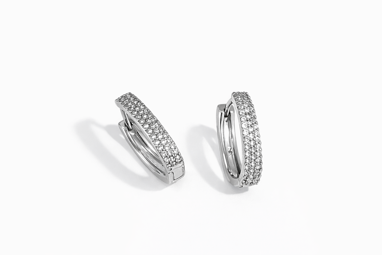 Diamond-encrusted hoop earrings