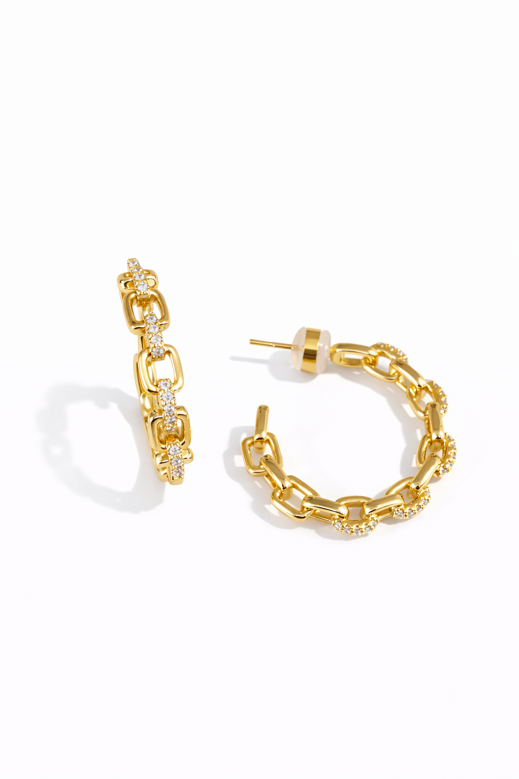 Chain ring earrings