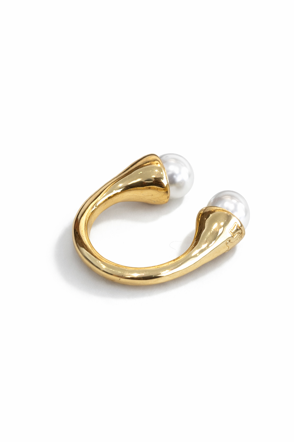 Open-type gold pearl ring