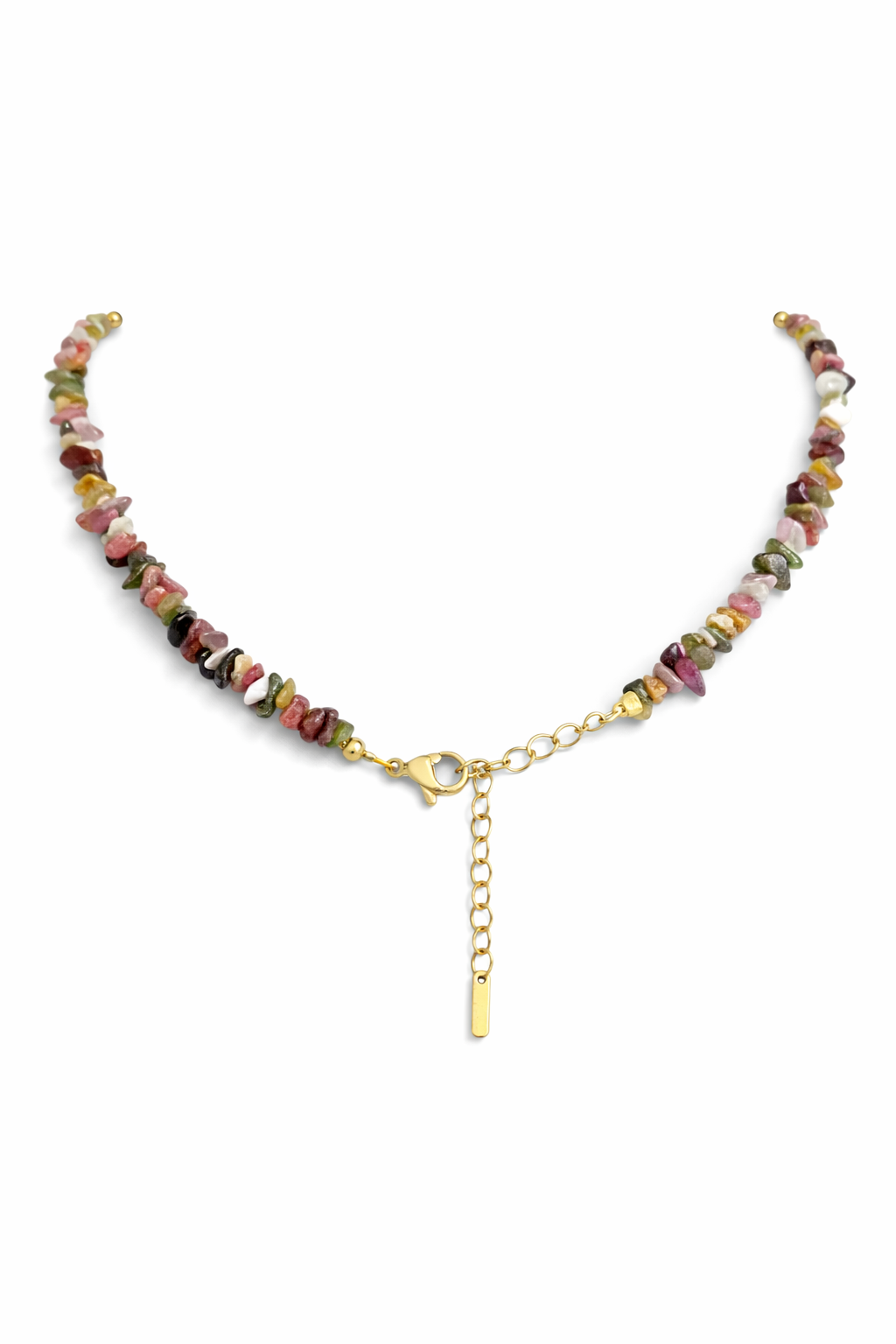 Multi-color tourmaline pearl necklace