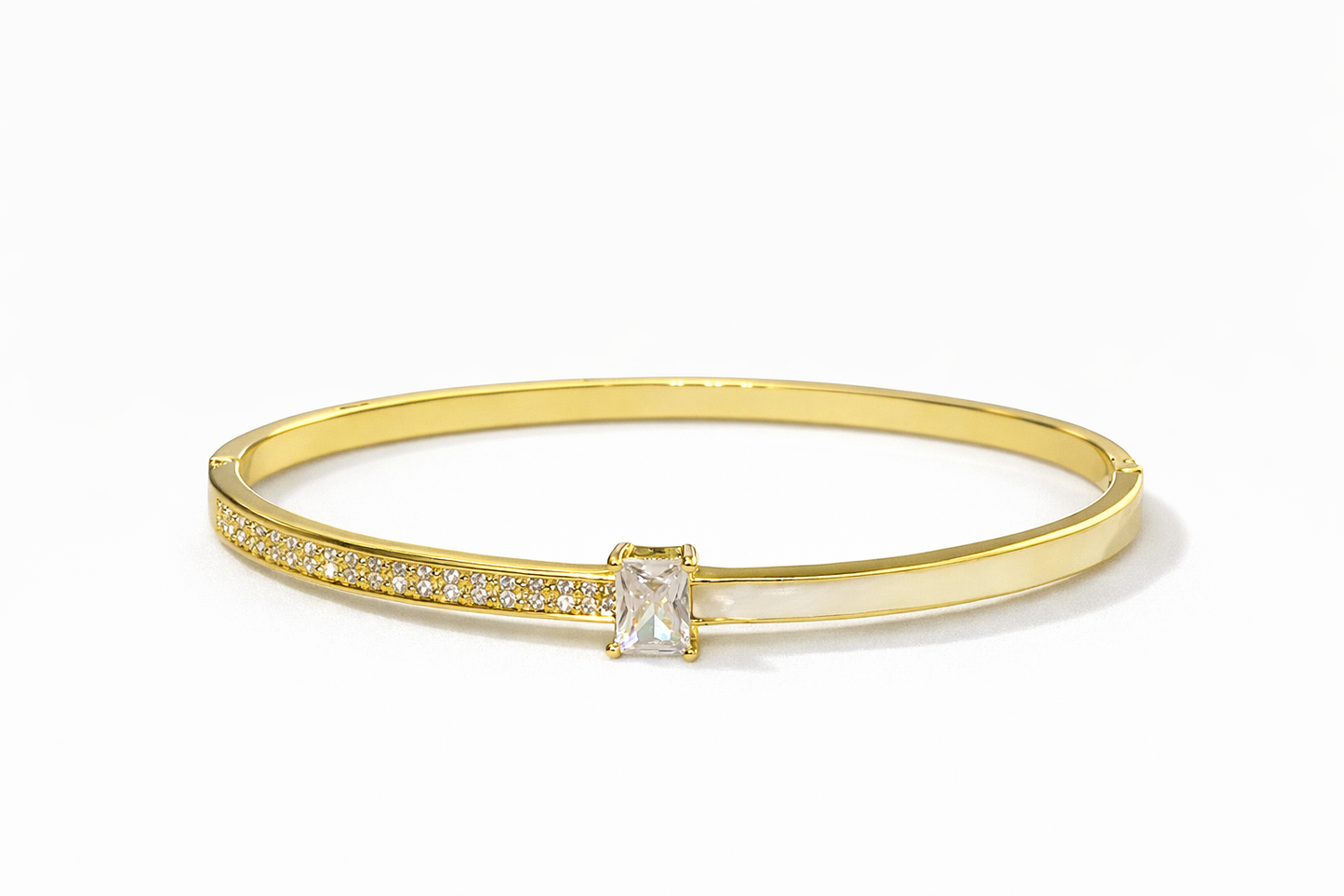 Gold-plated cubic zirconia French cutting bracelet