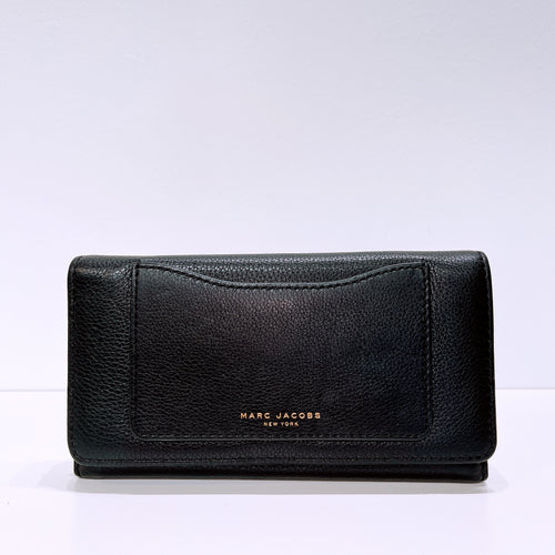 Marc Jacobs Black Leather Continental Flap Wallet