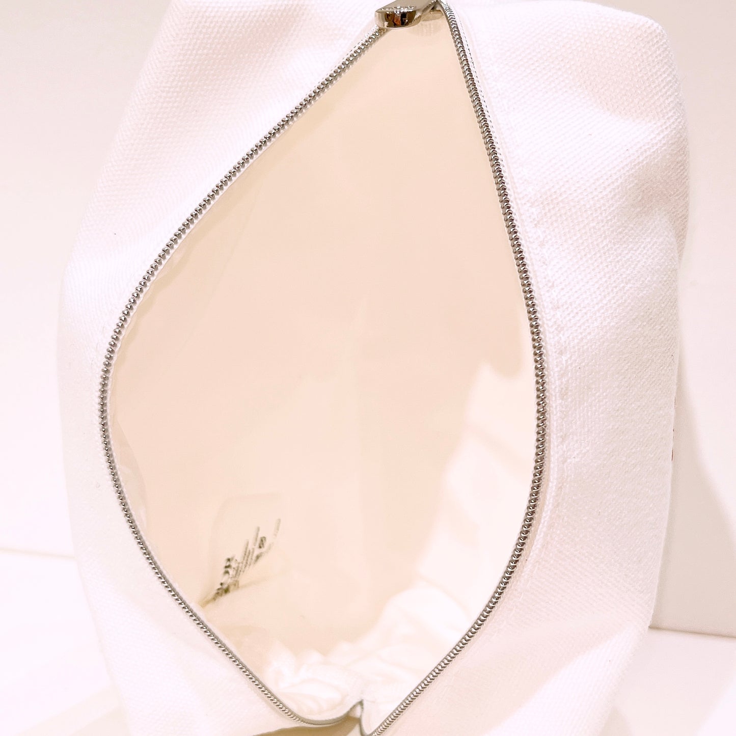 Miss Dior Logo Embroidered White Makeup Bag