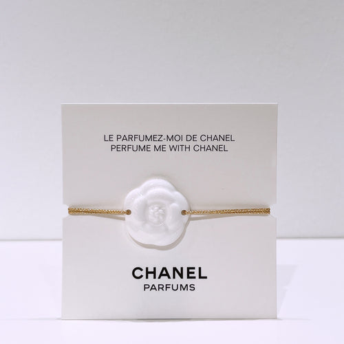 Chanel Beauty White Camellia Ceramic Bracelet Adjustable Camelia