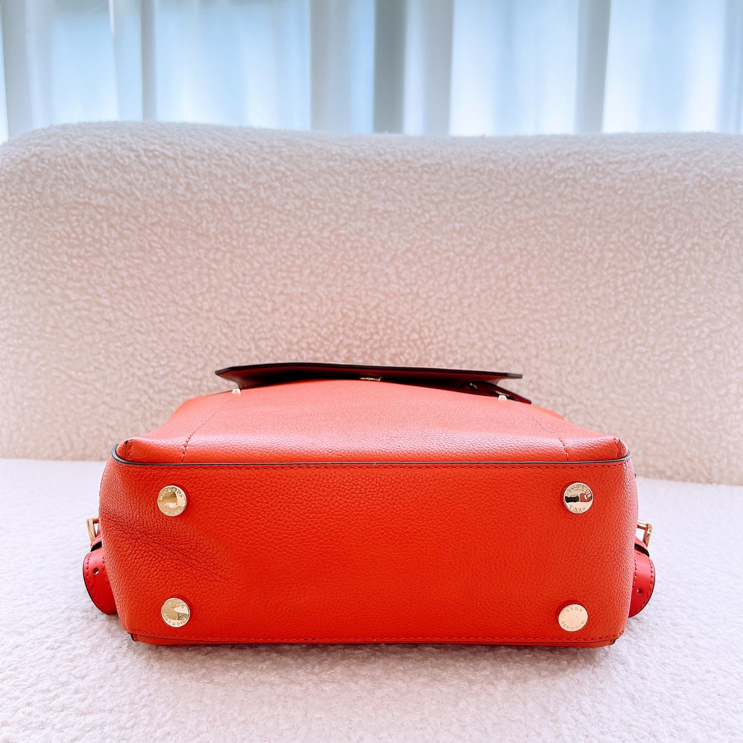 Michael Kors MK Hayes Medium Leather Backpack orange