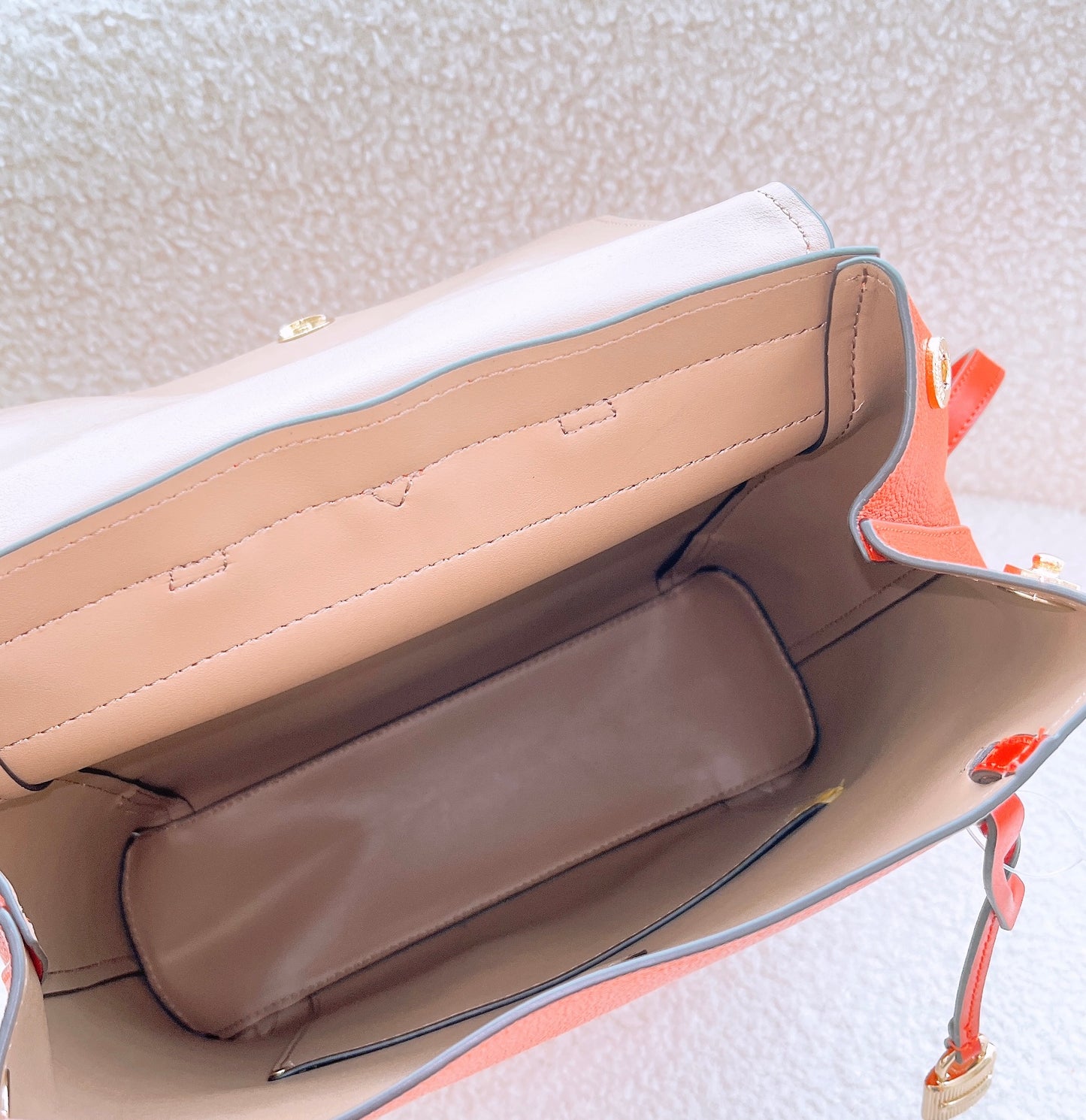Michael Kors MK Hayes Medium Leather Backpack orange