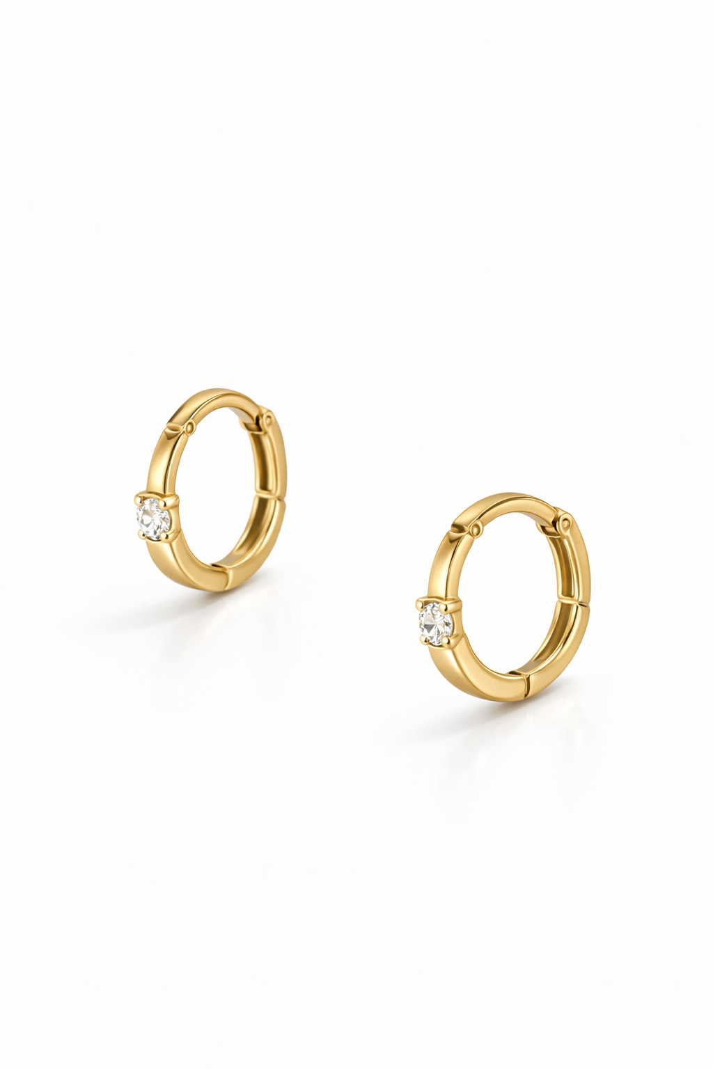Gold diamond ring earrings