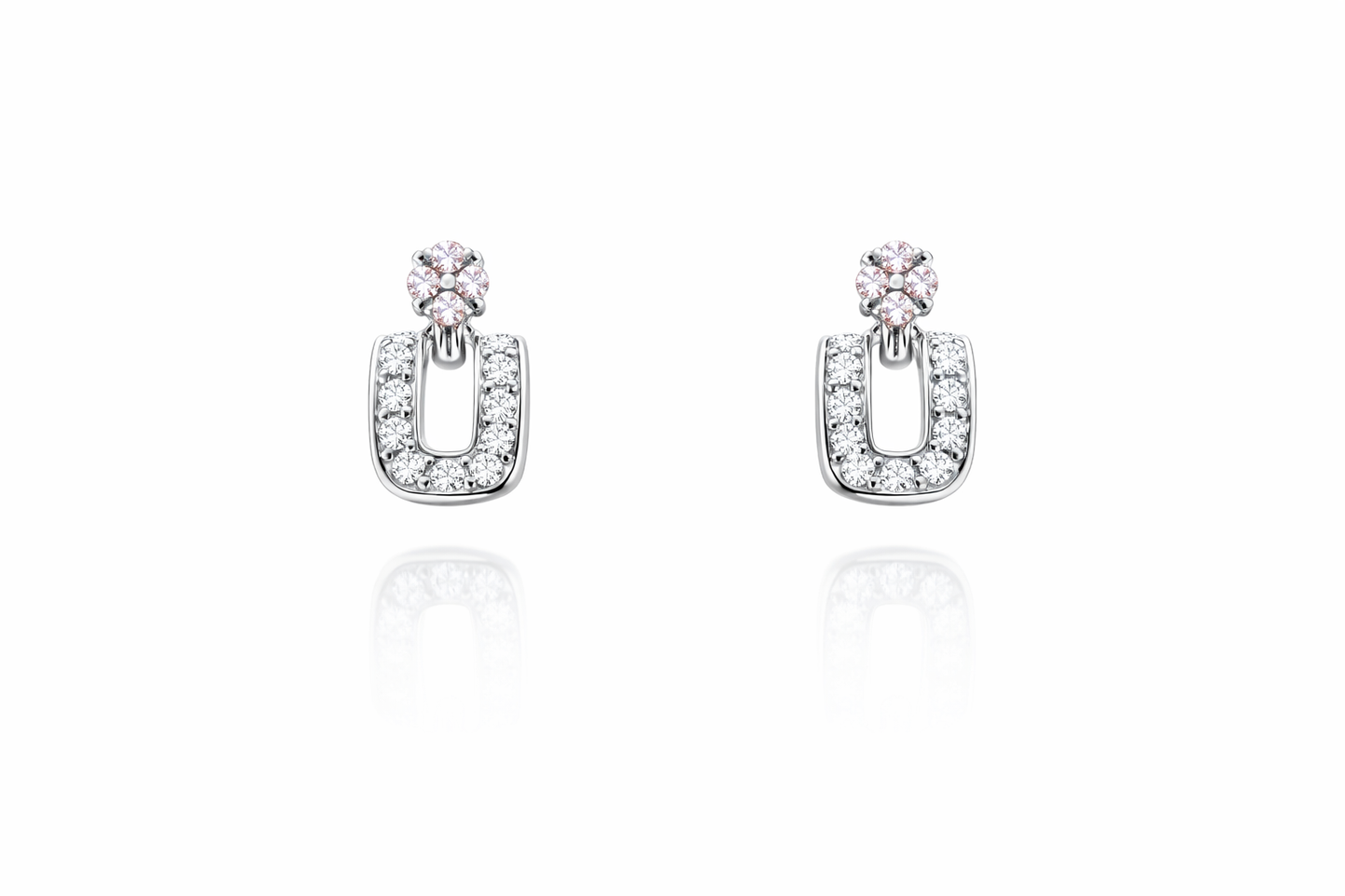 U-shaped hanging earrings
