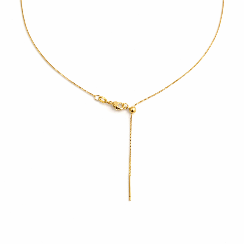 Golden small square beaded necklace