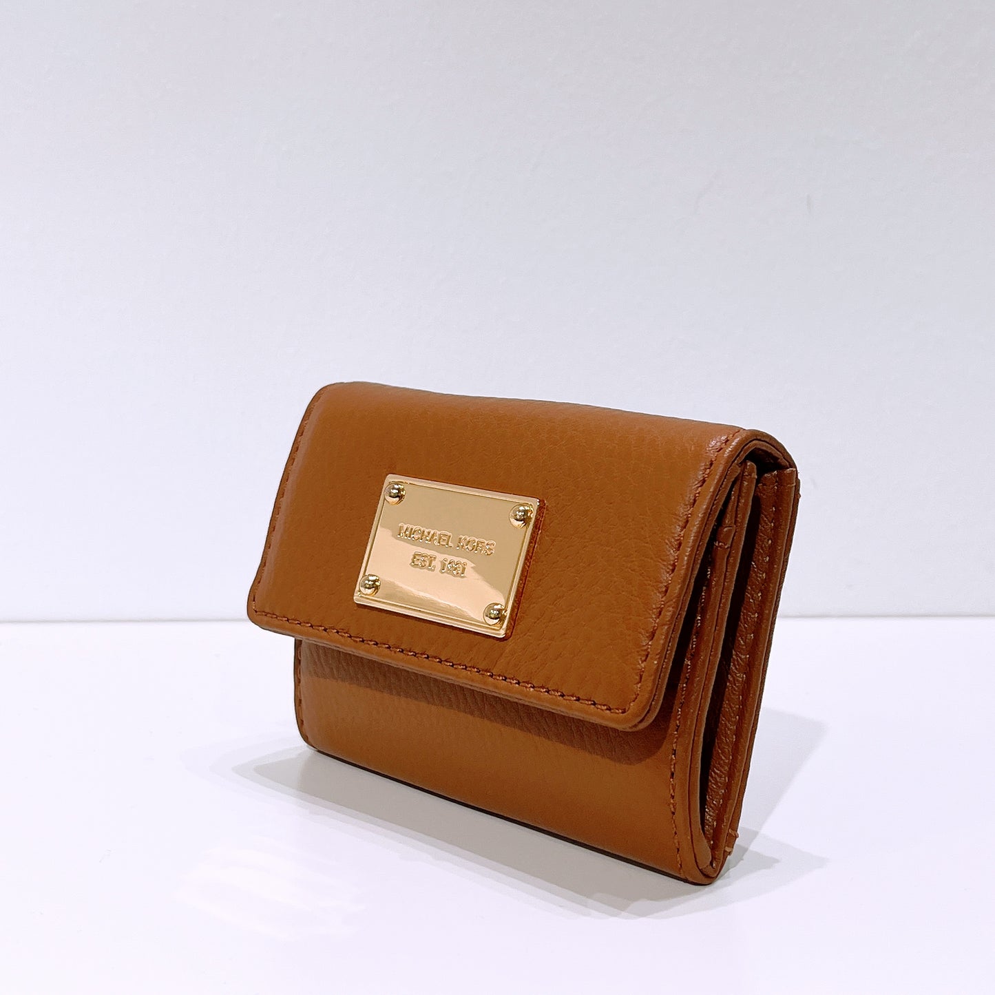 Michael Kors Brown Leather Card Small Wallet with Keychain