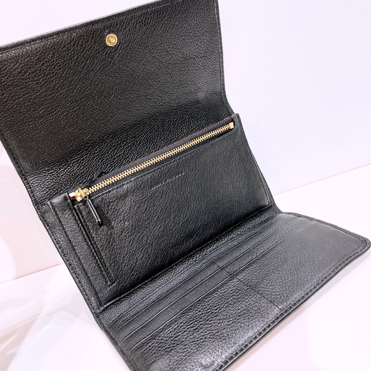 Marc Jacobs Black Leather Continental Flap Wallet