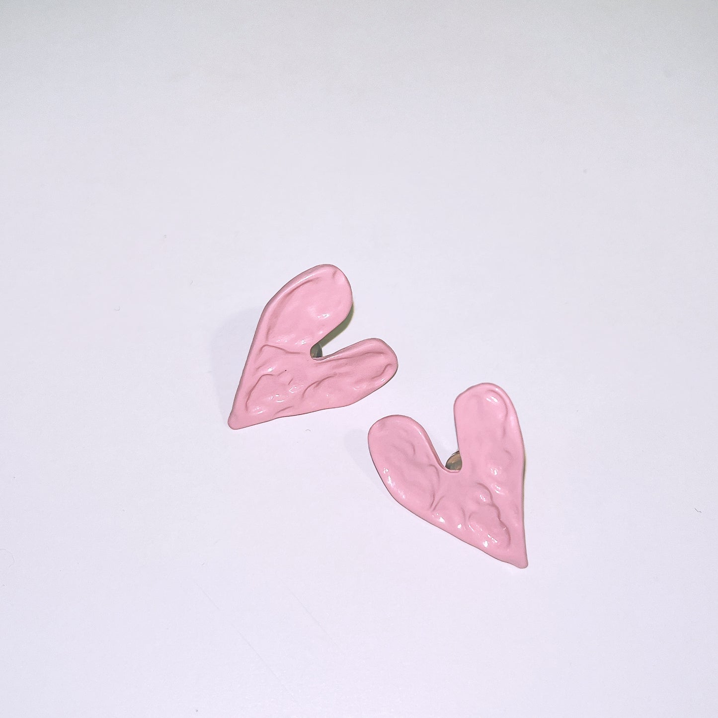 Pink Heart Stud Earrings