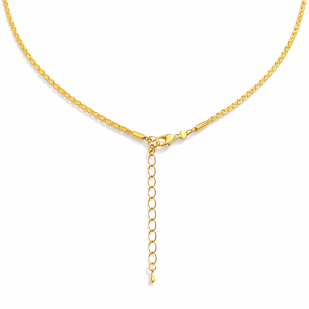 Gold chain baroque pearl necklace