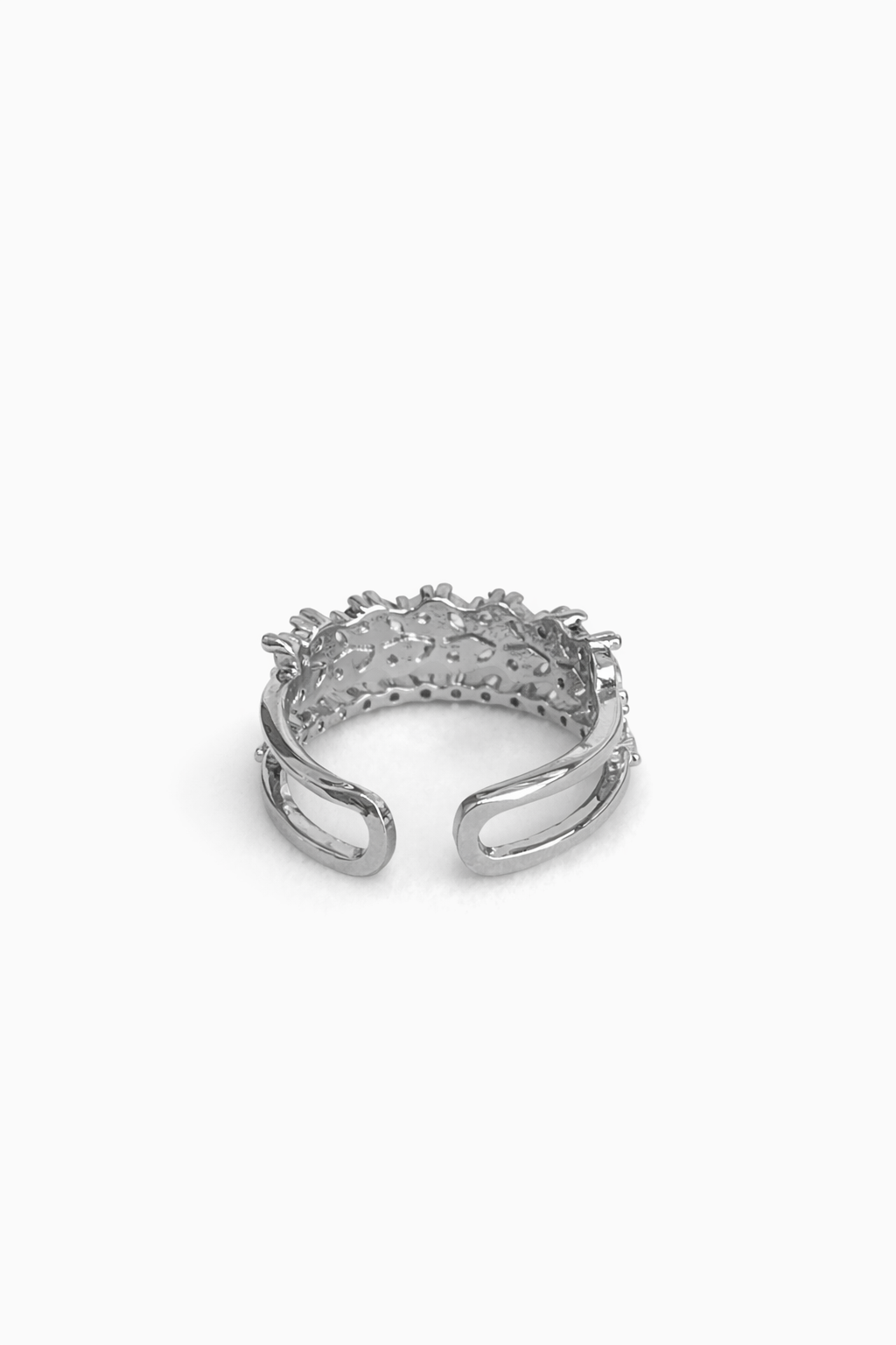 Open ring inlaid with zircon