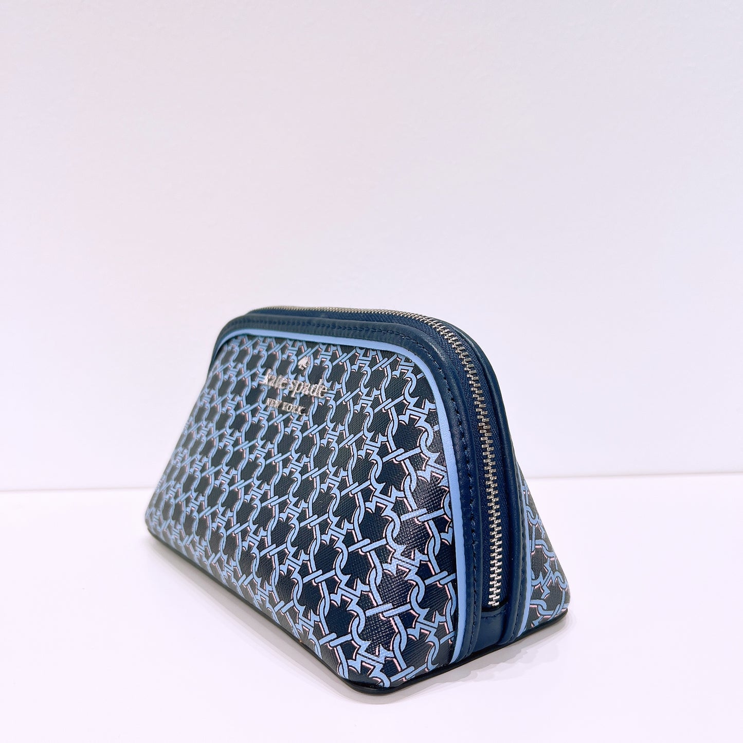 Kate Spade Make Up Cosmetic Bag Spade Link Pouch Travel Navy
