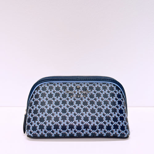 Kate Spade Make Up Cosmetic Bag Spade Link Pouch Travel Navy