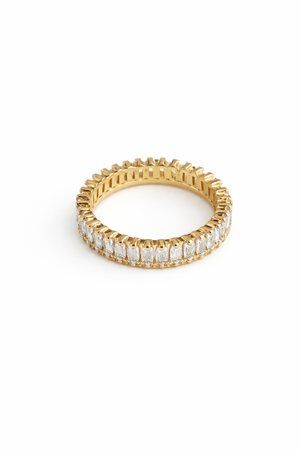 Mixed-cut diamond eternity ring