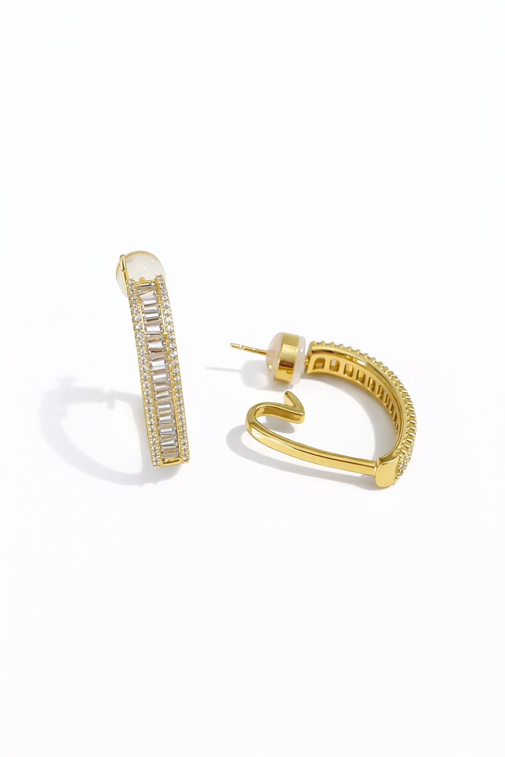 Gold heart-shaped earrings