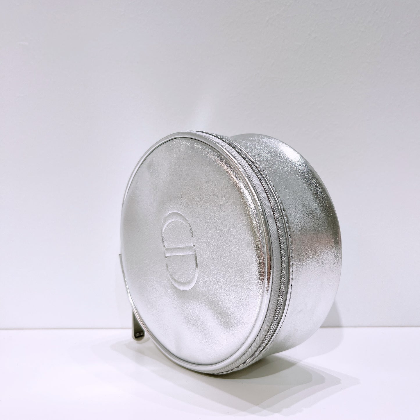 Dior Beauty Round Zipped Silver Pouch