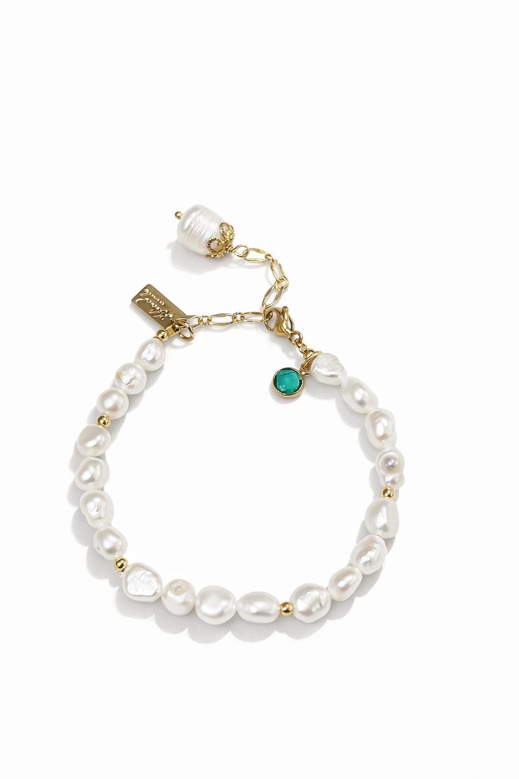 Natural zircon pearl bracelet.