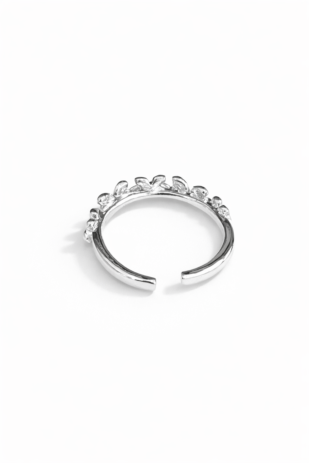 Silver butterfly opening ring