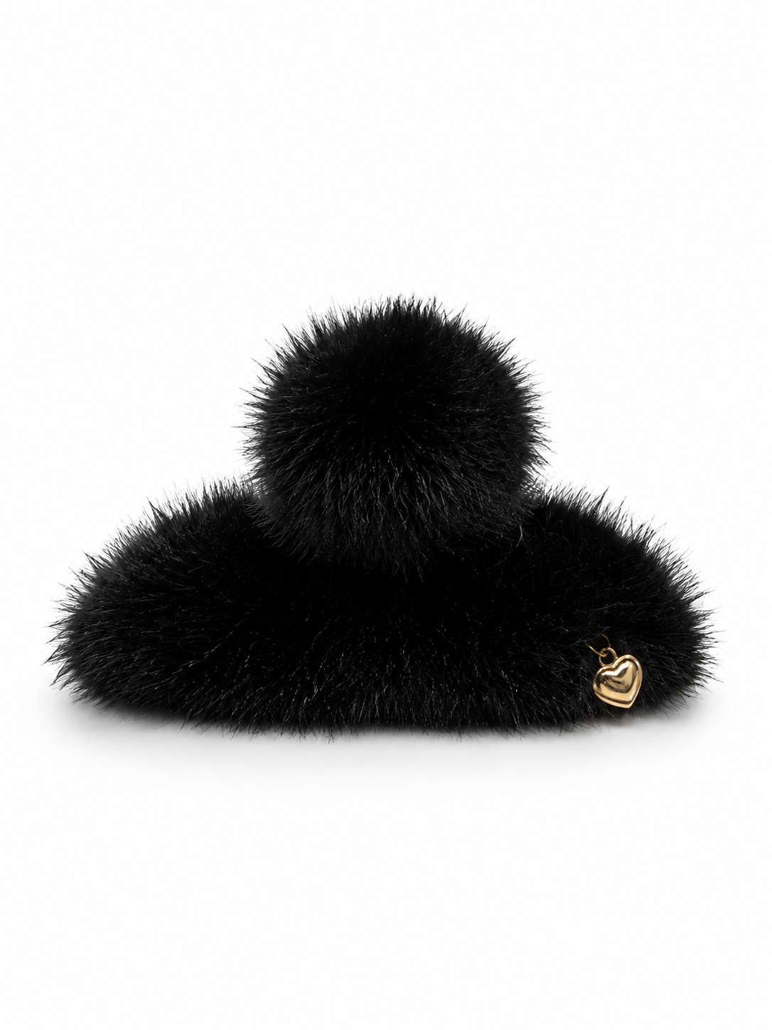 Korean-style plush faux fur claw clip