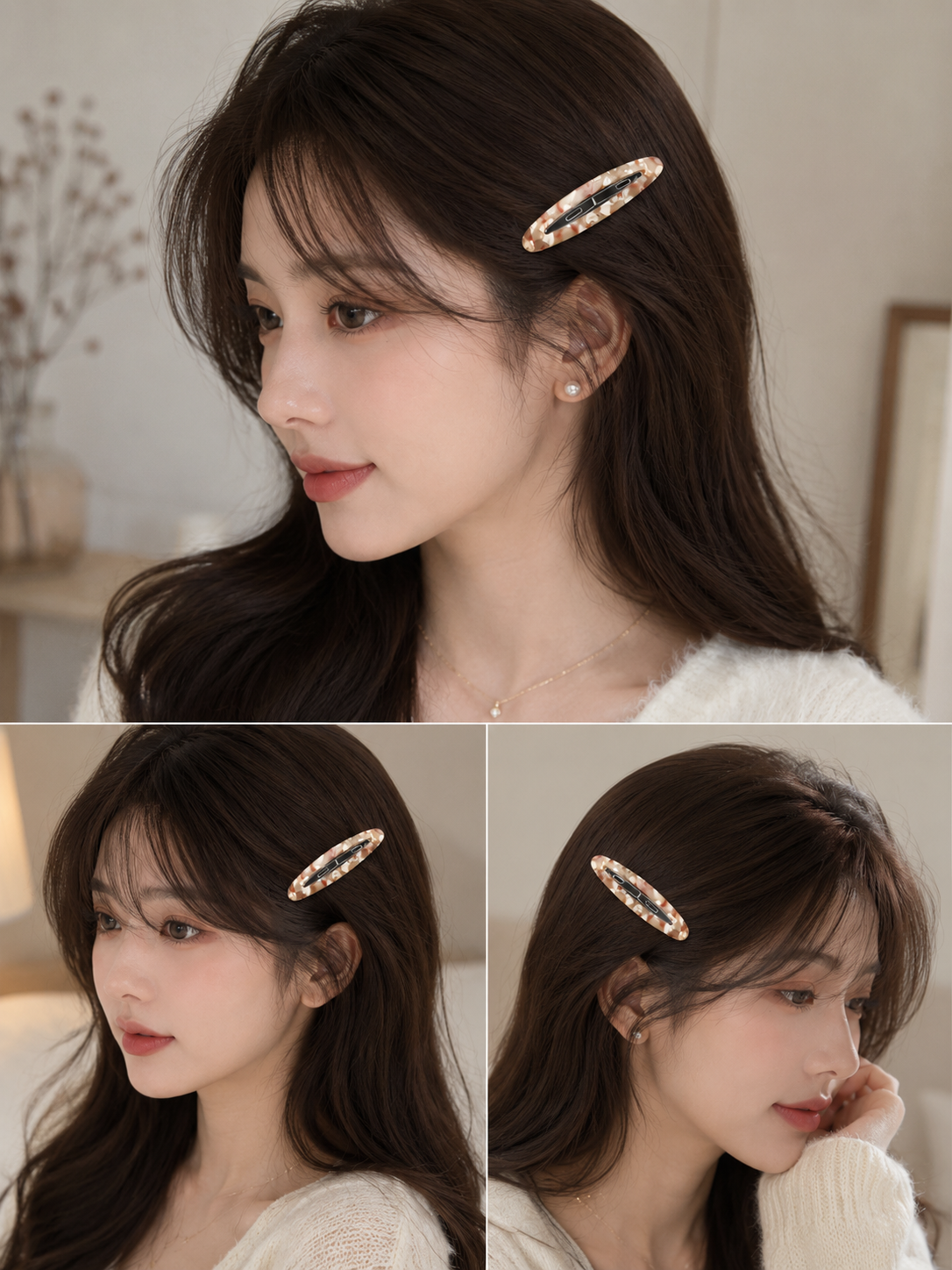 French Multicolor Snap Hair Clip
