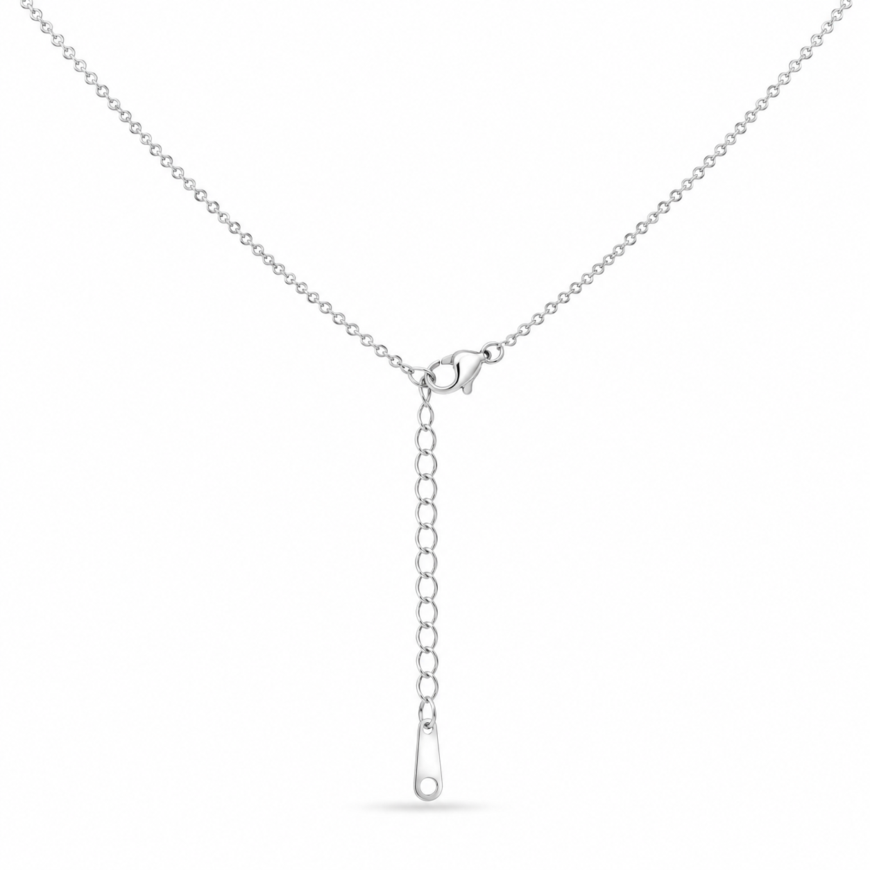 Twin Star Circle Necklace – Silver