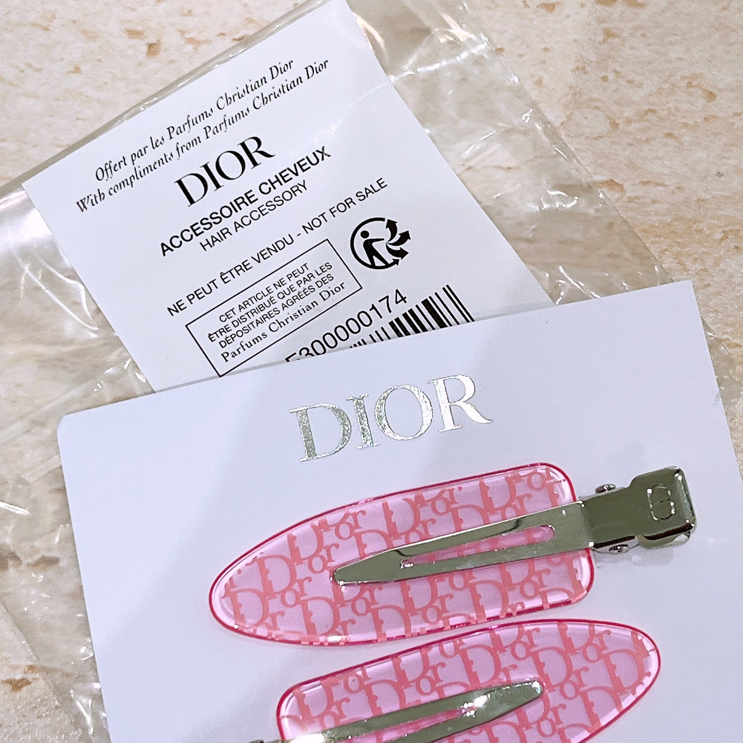 Dior Beauty Pink Hair Clips 2 piece set