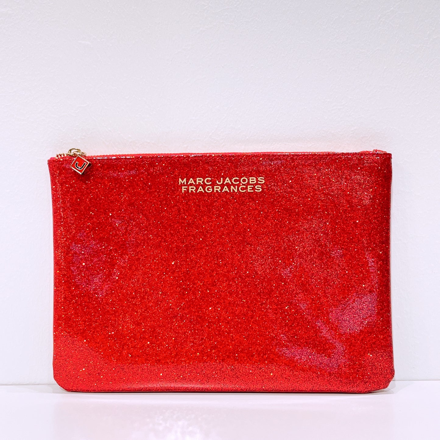Marc Jacobs Fragrances Red Glitter Faux Leather Clutch
