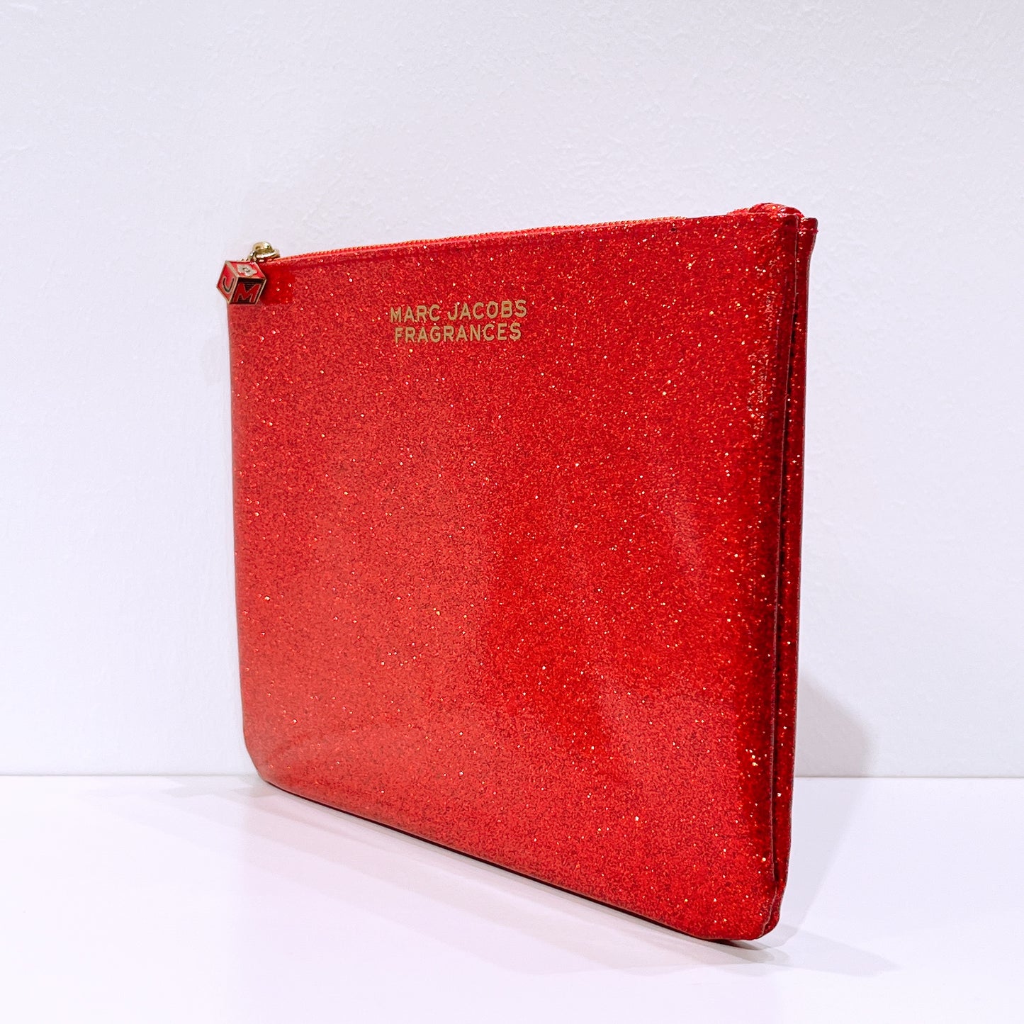 Marc Jacobs Fragrances Red Glitter Faux Leather Clutch