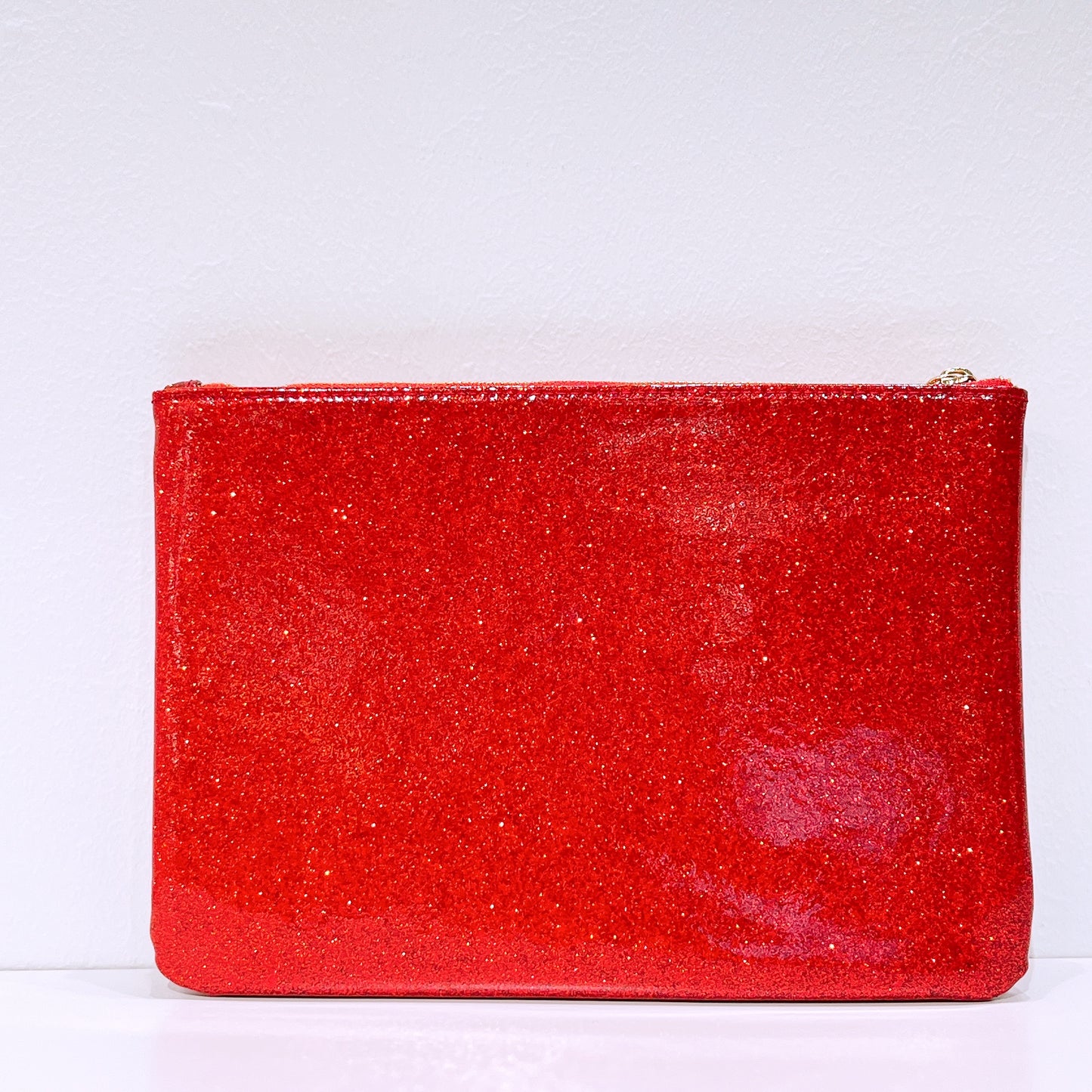 Marc Jacobs Fragrances Red Glitter Faux Leather Clutch