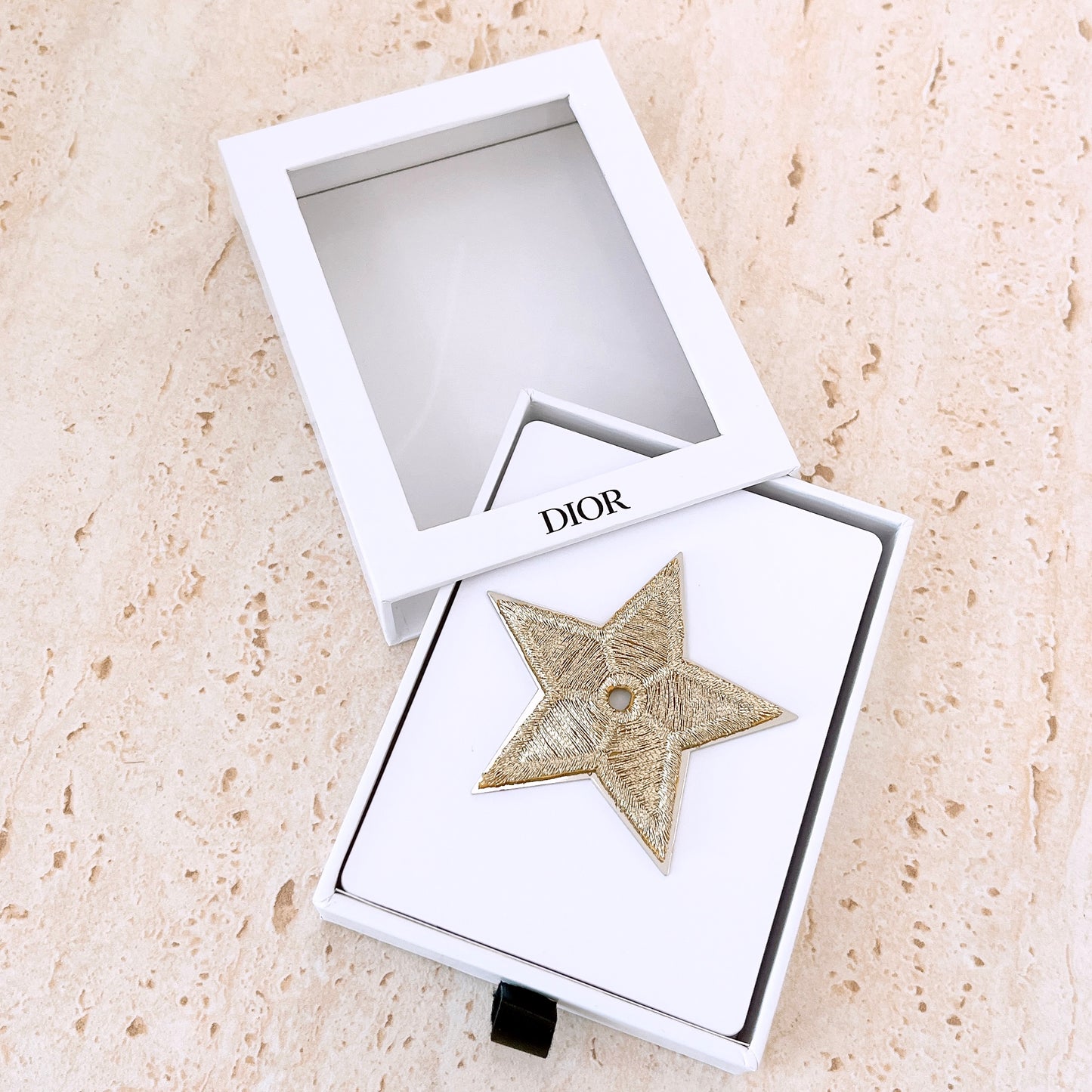 Dior Star Brooch Pin Badge Gold Embroidery Accessory