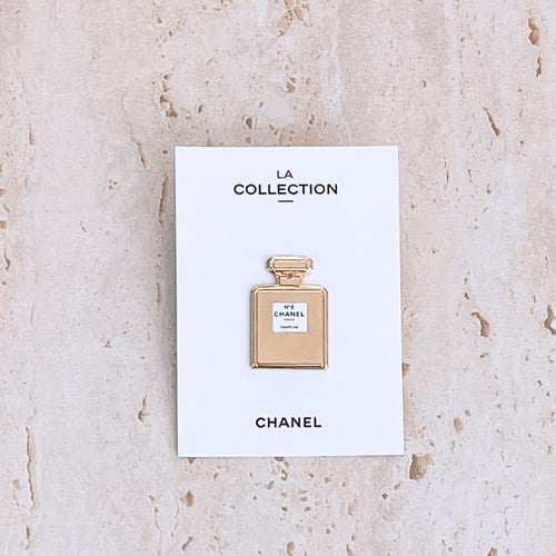 Chanel VIP Perfume Bottle Gold Tone Pin Brooch