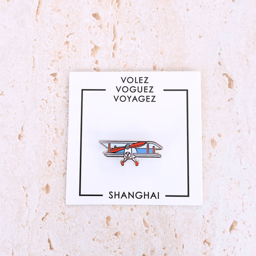 LV Shanghai Airplane Pin Volez Vogez Voyagez