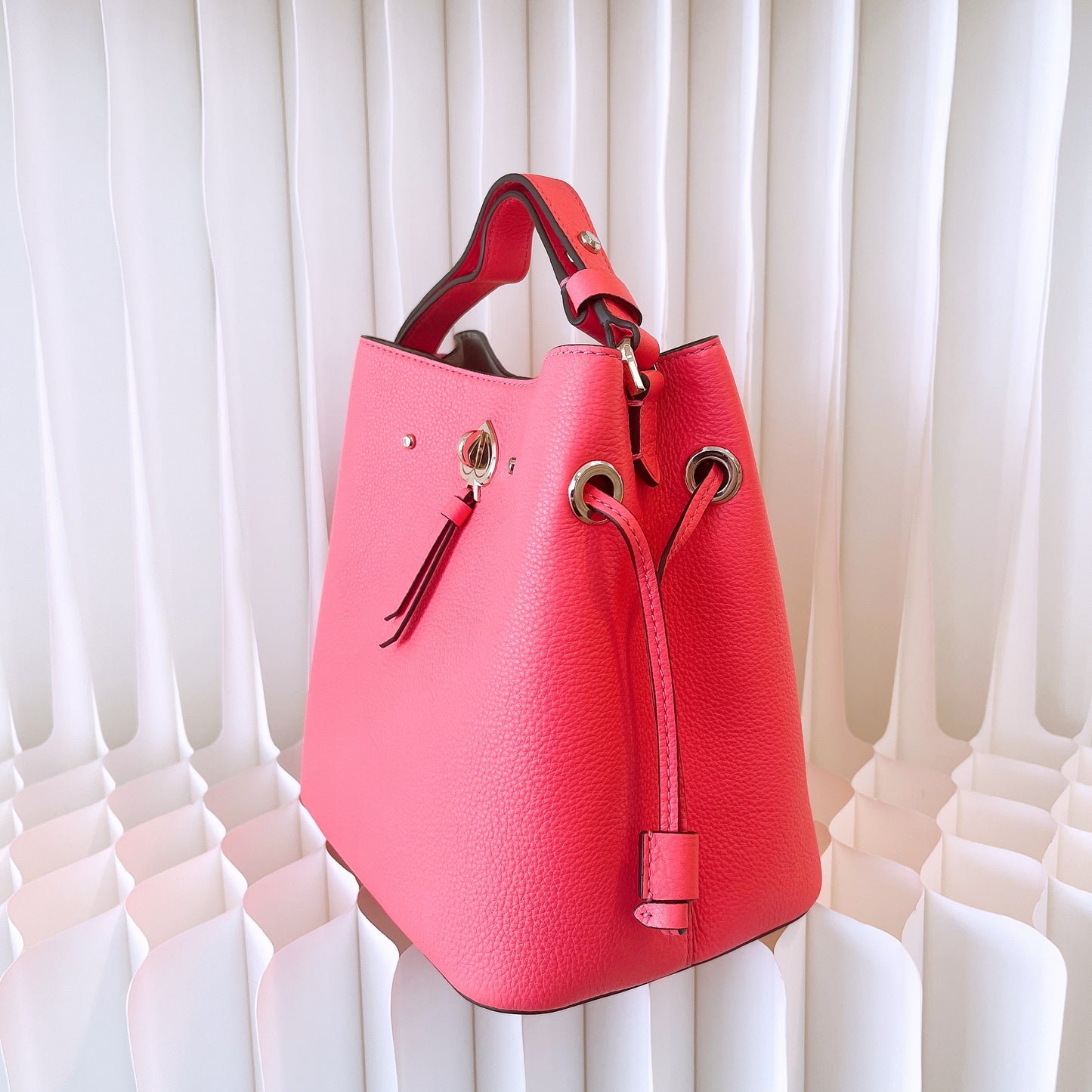 Kate Spade Eva Bucket Bag With Drawstring Red